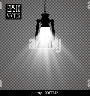 Lantern icon in black style isolated on white background. Mine symbol stock vector illustration Stock Vector