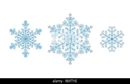 Polygonal low poly festive snowflake. Isolated 3D detailed render geometric triangle greeting card. Ice snow crystal light sparkle Christmas New Year template vector illustration Stock Vector