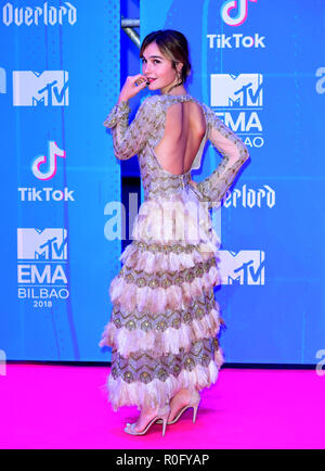 Nadia de Santiago attending the MTV Europe Music Awards 2018 held at