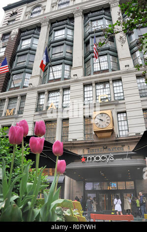 New York,USA - April 23,2016: Macy's at Herald Square on Broadway in Manhattan, the flagship of Macy's department stores, in New York City.In 1924 Mac Stock Photo