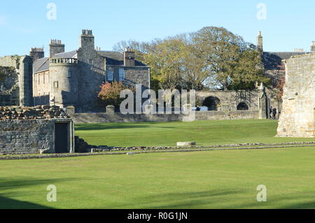 The Roundel, University Department of Divinity, St Andrews, Fife, Scotland in November sunshine Stock Photo