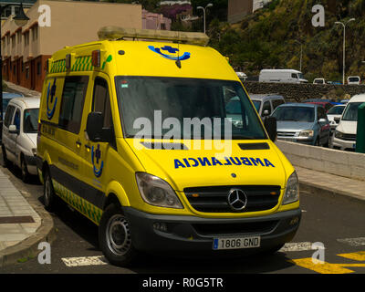 Spanish Ambulance,Santa Cruz de La Palma,Canary Islands,Spain Stock Photo