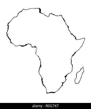 Africa map contour Stock Photo: 130697006 - Alamy