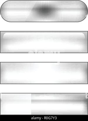 vector bright colored web buttons set - silver Stock Vector