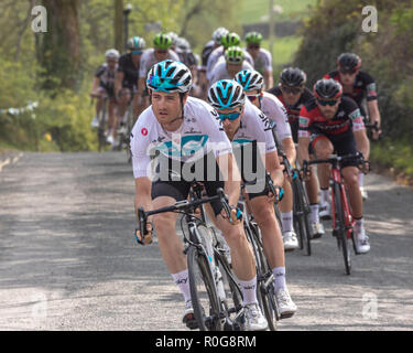 Tour de Yorkshire 2018, Burnsall in the Yorkshire Dales Stock Photo