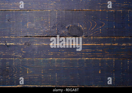 Blue Painted Wood Background, Old Wooden Board Texture Stock Photo