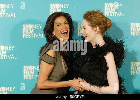 Teri Hatcher attends the premiere of 'Coraline' with Miranda Otto as part of the Sydney Film Festival. Sydney, Australia 10.06.09. Stock Photo