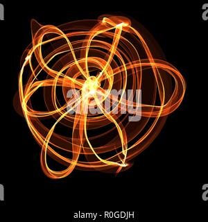 Stylized fire flower on black Stock Vector