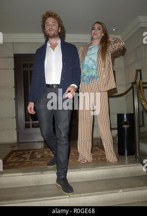 Victoria Baker Harber departs from hot spot China Tang with her partner after enjoying a family dinner with her parents  Featuring: Victoria Baker Harber Where: London, United Kingdom When: 04 Oct 2018 Credit: WENN.com Stock Photo