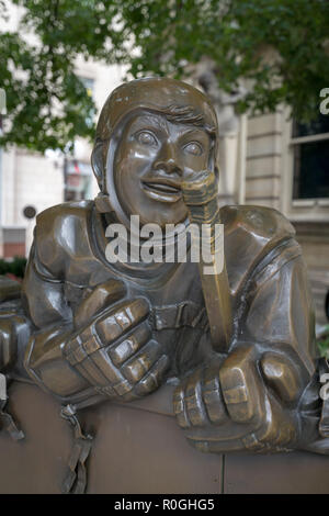 Ice Hockey Sculpture 'Our Game' by Hockey Hall of Fame, Toronto, Canada Stock Photo