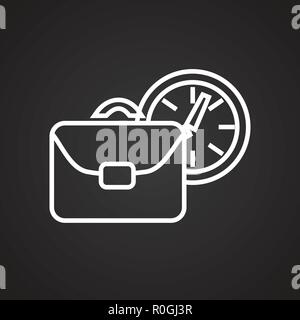 Scheldule time table education thin line on black background Stock Vector