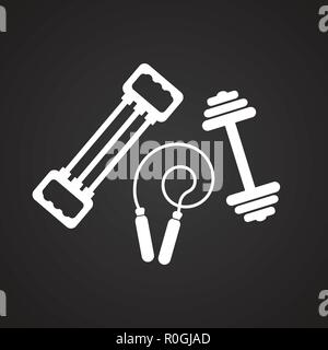 Sport inventory acessories on black background Stock Vector