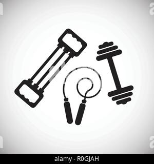 Sport inventory acessories on white background Stock Vector