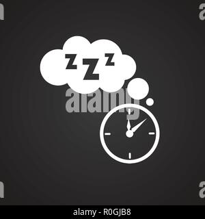 Sleep time on black background Stock Vector