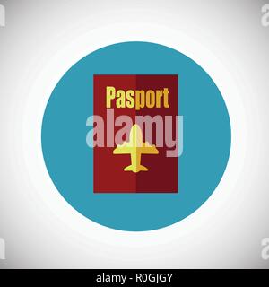 Passport on flat background Stock Vector