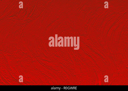 Red abstract background with sweeping wavy brush strokes, acrylic paint imitation Stock Photo