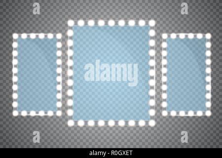 Glass frame with lights isolated. Vector illustration Stock Vector