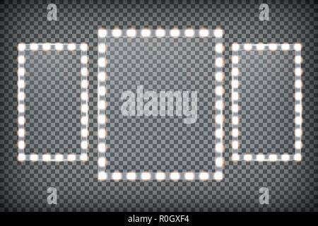 Glass frame with lights isolated. Vector illustration Stock Vector