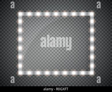 Glass frame with lights isolated. Vector illustration Stock Vector