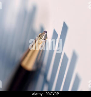 close up. handle on the financial chart Stock Photo