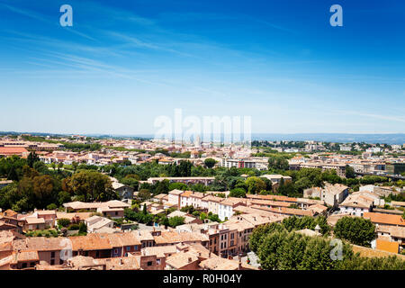 Scenic view of Carcassonne modern city in France Stock Photo