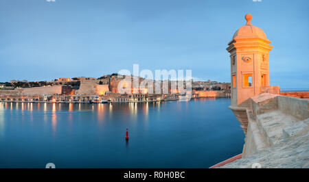 View at Valletta from Senglea Stock Photo
