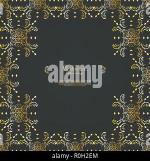 Arabesque orient element gold pattern background template vector design Stock Vector