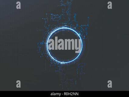 Technological circuit intelligent interface connection abstract template background vector design Stock Vector