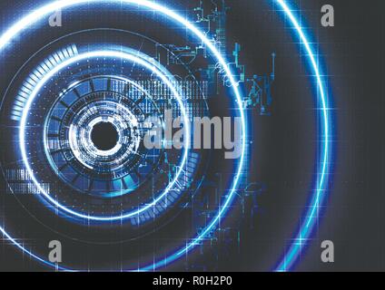 Technological intelligent interface connection abstract background vector design Stock Vector