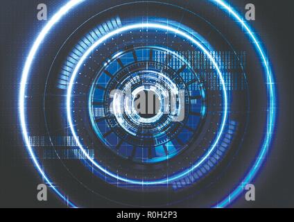 Technological intelligent interface connection abstract template background vector design Stock Vector