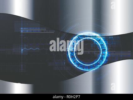 Technological intelligent interface encryption circuit system abstract background template vector design Stock Vector