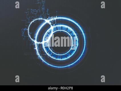 Technological intelligent interface encryption circuit system abstract background vector design Stock Vector