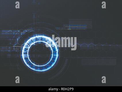Technological intelligent interface encryption system abstract background template vector design Stock Vector
