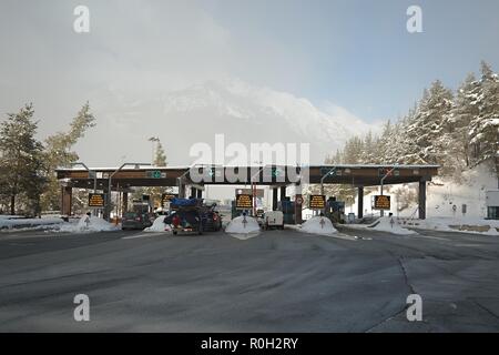 Toll road entrance Stock Photo
