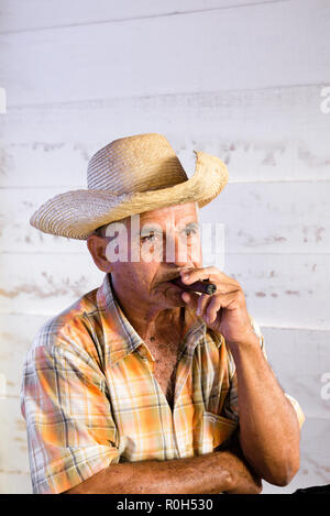 Portrait of Cuban tobacco farmer Stock Photo