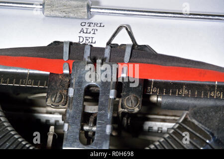Modern computing problem on a vintage typewriter. Stock Photo