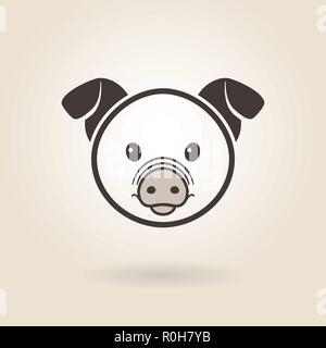 pig icon on a light background Stock Vector