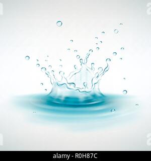water splash on the water surface against a light background Stock Vector