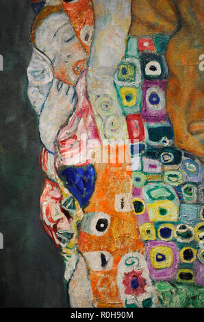 Gustav Klimt (Vienna, 1862-Vienna, 1918). Austrian symbolist painter. Member of the Vienna Secession movement. Morte e Vita 'Death and Life', 1915. Detail. Oil on canvas. 178 cm x 198 cm. Leopold Museum. Vienna. Austria. Stock Photo