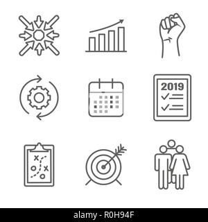 2019 SMART Goals Vector graphic w various Smart goal keywords Stock Vector