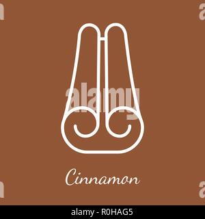 Cinnamon quill icon. Flavoring spices vector symbol. Stock Vector