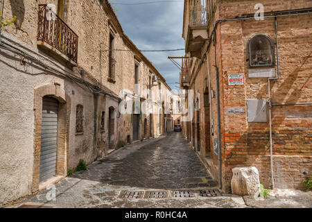 Via Fratelli Cairoli, street at historic center of Lucera, Apulia, Italy Stock Photo