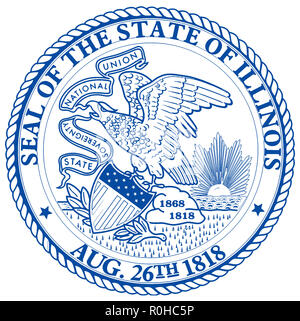 Illinois State Seal over a white background Stock Photo