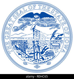 The great seal of the state of Iowa over a white background Stock Photo