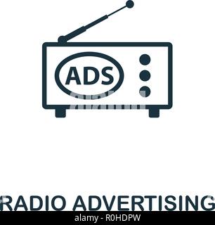 Radio Advertising icon. Premium style design from advertising collection. UX and UI. Pixel perfect radio advertising icon for web design, apps, softwa Stock Vector