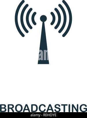 Broadcasting icon. Premium style design from advertising collection. UX and UI. Pixel perfect broadcasting icon for web design, apps, software, printi Stock Vector