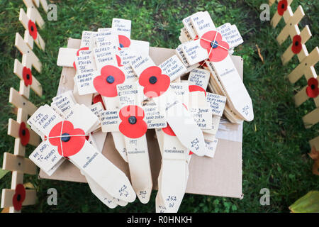 London,UK. 5th Nov2018. British Legion volunteers prepare the Field of Remembrance at Westminster Abbey by planting thousands  of remembrance crosses to commemorate the fallen British and Commonwealth servicemen  of past conflicts. The field of Remembrance will be officially opened by HRH Prince Harry. Credit: amer ghazzal/Alamy Live News Stock Photo