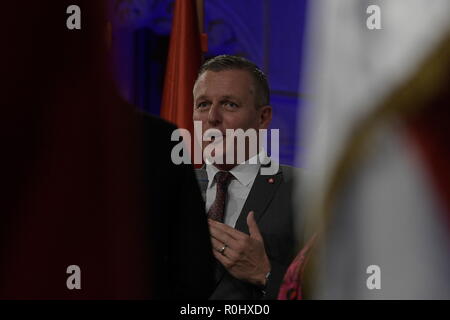 Vienna, Austria. 5th November 2018. The Freedom Education Institute, the FPÖ and the Freedom Parliamentary Club invited to the symposium and ceremony '1918 - 2018: 100 years of republic. Picture shows Defense Minister Mario Kunasek.  Credit: Franz Perc / Alamy Live News Stock Photo