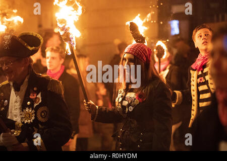 Lewes, England. 5th November 2018,Lewes Bonfire Night is the biggest 5th of November celebrations in the world, England.© Jason Richardson / Alamy Live News Stock Photo