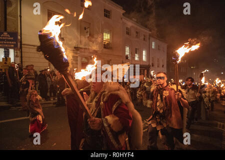 Lewes, England. 5th November 2018,Lewes Bonfire Night is the biggest 5th of November celebrations in the world, England.© Jason Richardson / Alamy Live News Stock Photo